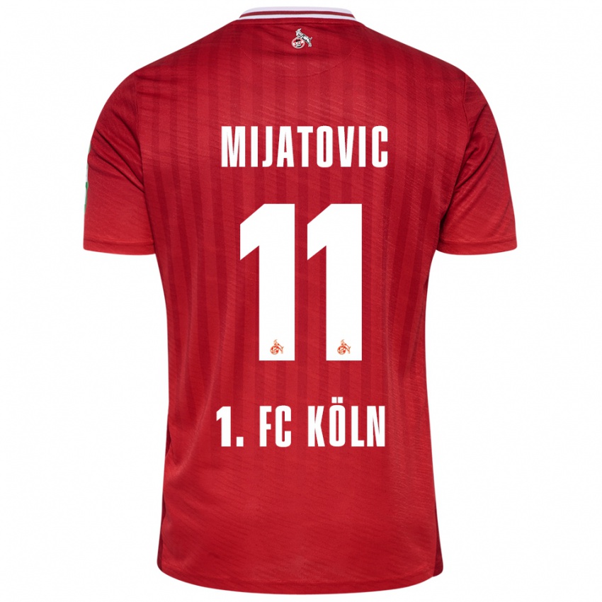 גברים Luca Mijatovic #11 אדום לבן הרחק ג'רזי 2025/26 חולצה קצרה