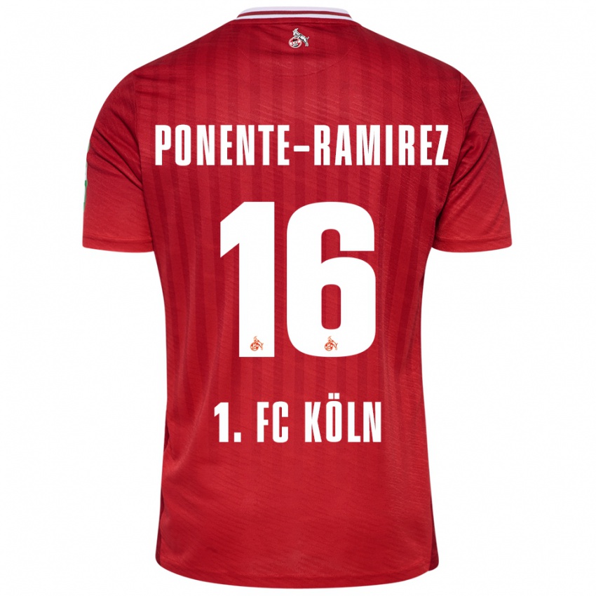 גברים Jason Ponente-Ramirez #16 אדום לבן הרחק ג'רזי 2025/26 חולצה קצרה
