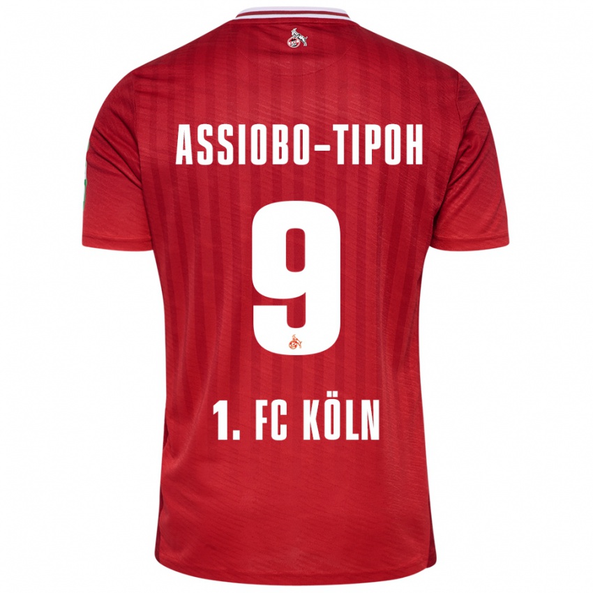 גברים Elfried Assiobo-Tipoh #9 אדום לבן הרחק ג'רזי 2025/26 חולצה קצרה