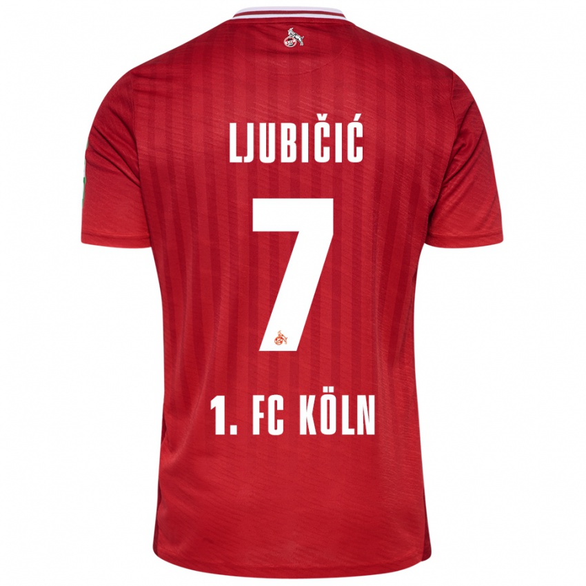 גברים דייאן ליוביצ'יץ' #7 אדום לבן הרחק ג'רזי 2025/26 חולצה קצרה