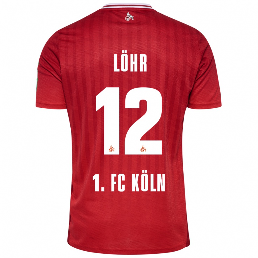 גברים Max Löhr #12 אדום לבן הרחק ג'רזי 2025/26 חולצה קצרה