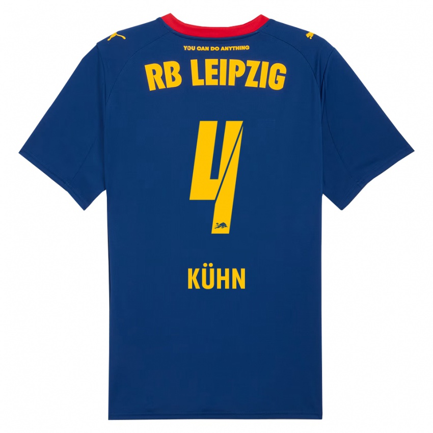 גברים Janne Kühn #4 נייבי אדום הרחק ג'רזי 2025/26 חולצה קצרה