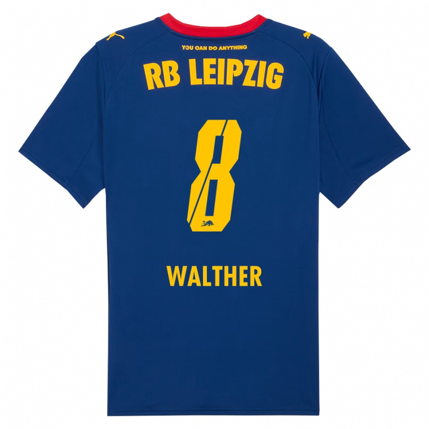גברים Kofi Walther #8 נייבי אדום הרחק ג'רזי 2025/26 חולצה קצרה