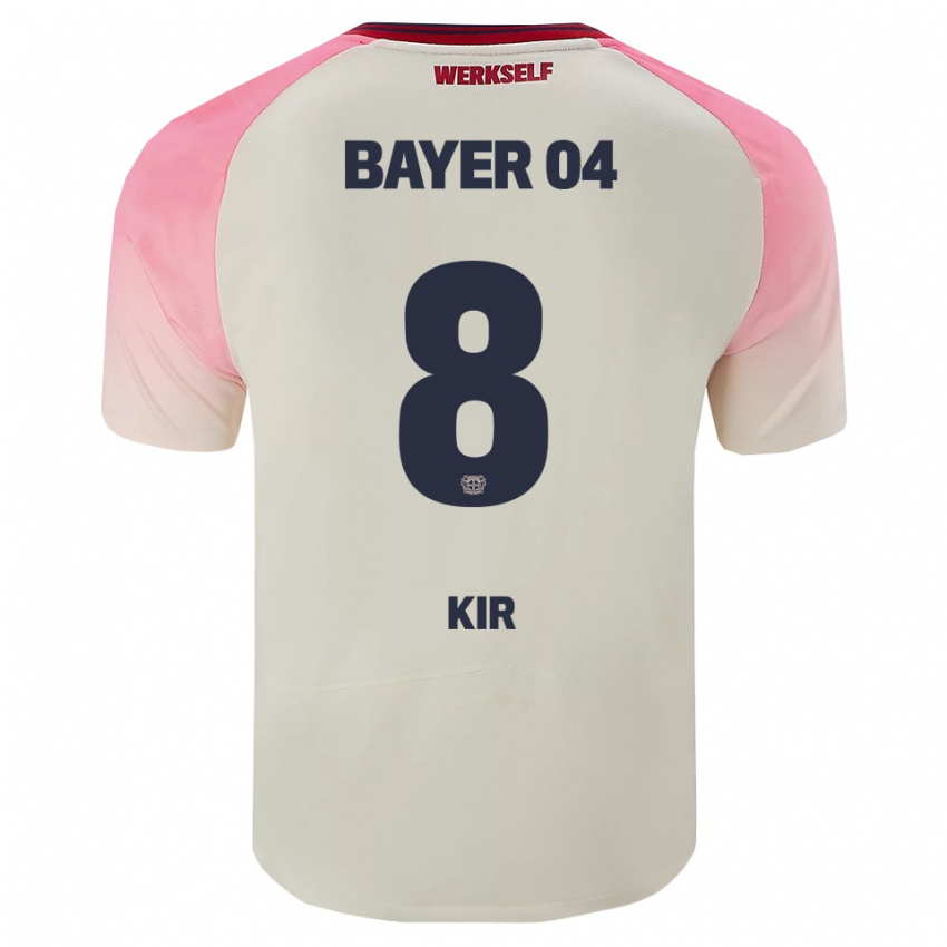 גברים Burak Kir #8 ורוד אוף וויט הרחק ג'רזי 2025/26 חולצה קצרה