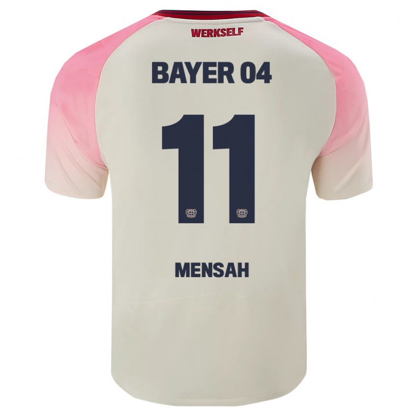 גברים Jeremiah Mensah #11 ורוד אוף וויט הרחק ג'רזי 2025/26 חולצה קצרה