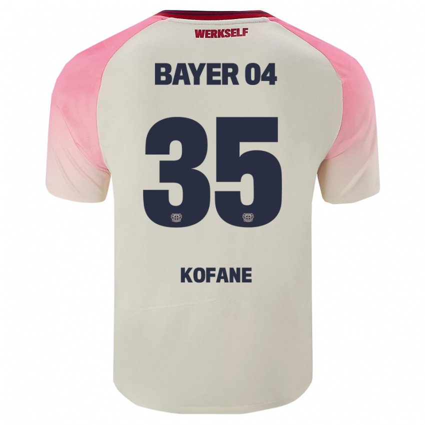 גברים Christian Kofane #35 ורוד אוף וויט הרחק ג'רזי 2025/26 חולצה קצרה