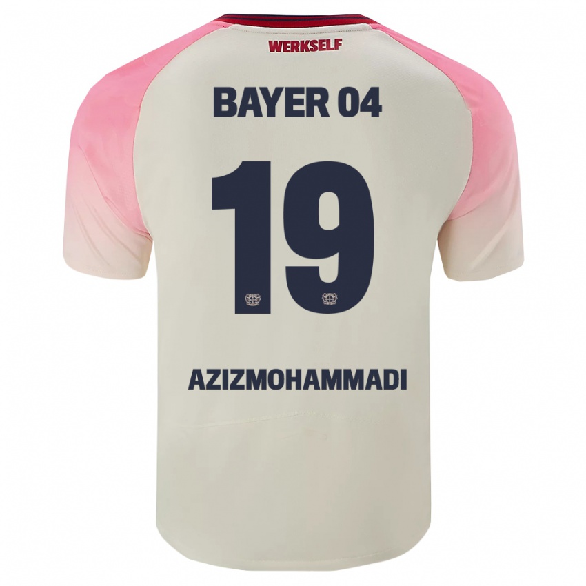 גברים Mick Azizmohammadi #19 ורוד אוף וויט הרחק ג'רזי 2025/26 חולצה קצרה