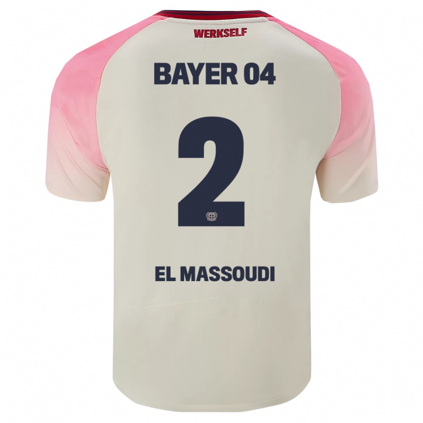 גברים Nassim El Massoudi #2 ורוד אוף וויט הרחק ג'רזי 2025/26 חולצה קצרה