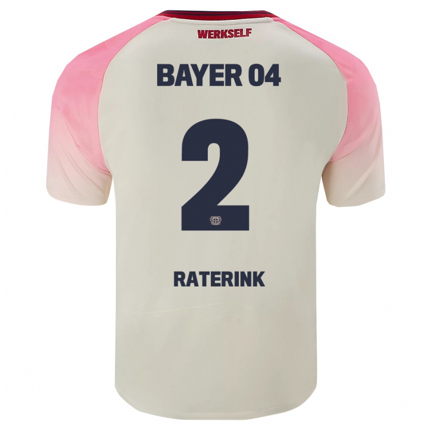 גברים Othniël Raterink #2 ורוד אוף וויט הרחק ג'רזי 2025/26 חולצה קצרה