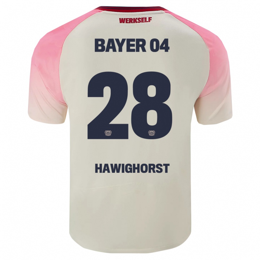 גברים Ben Hawighorst #28 ורוד אוף וויט הרחק ג'רזי 2025/26 חולצה קצרה