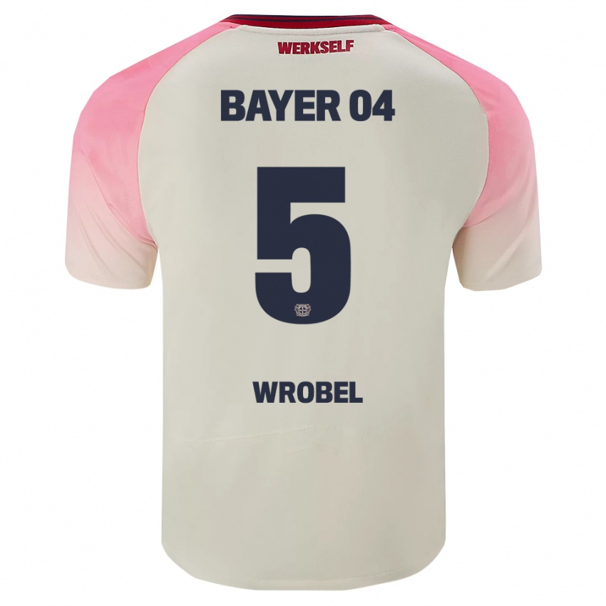 גברים Max Wrobel #5 ורוד אוף וויט הרחק ג'רזי 2025/26 חולצה קצרה