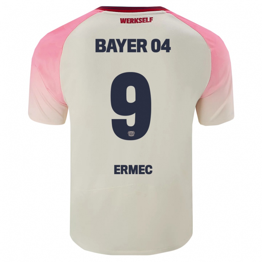 גברים Berkan Ermec #9 ורוד אוף וויט הרחק ג'רזי 2025/26 חולצה קצרה
