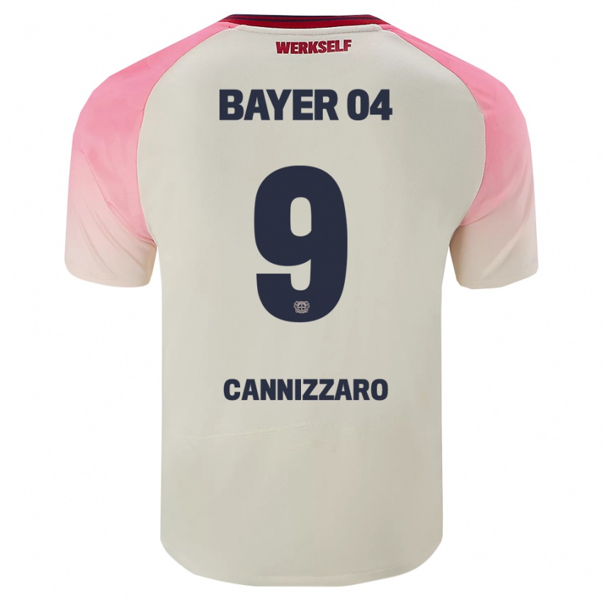 גברים Simone Cannizzaro #9 ורוד אוף וויט הרחק ג'רזי 2025/26 חולצה קצרה