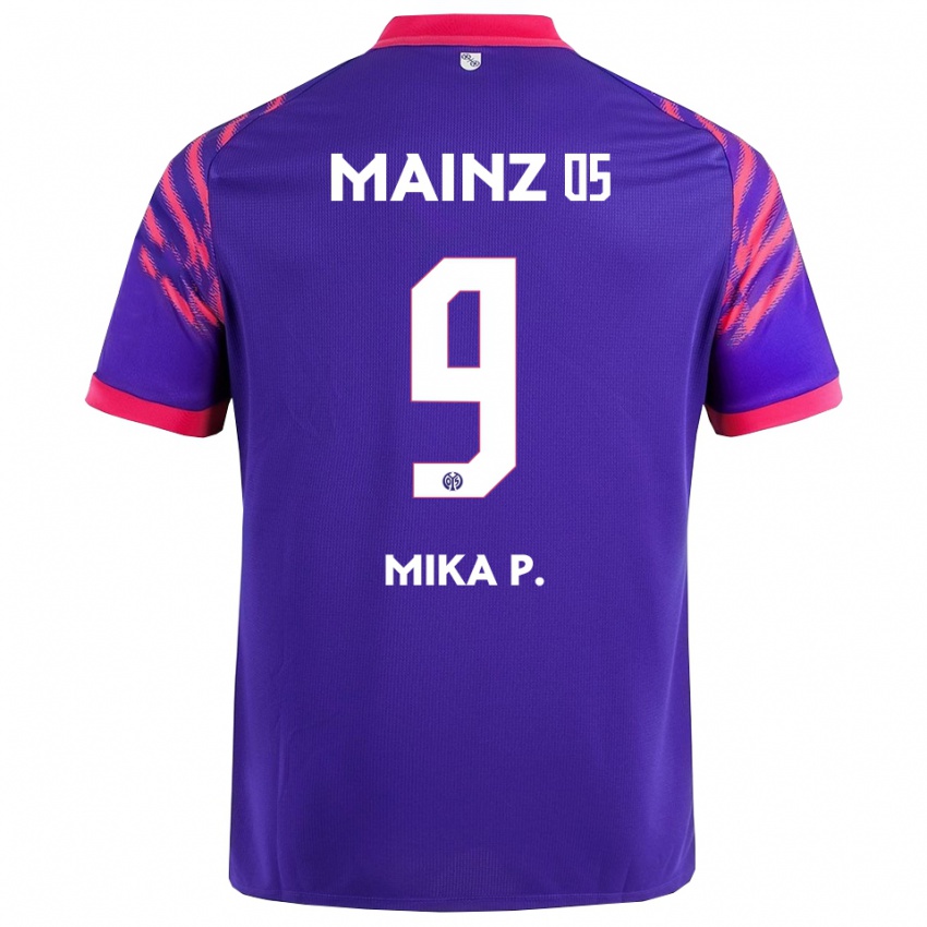 גברים Mika Preßler #9 נייבי ורוד הרחק ג'רזי 2025/26 חולצה קצרה
