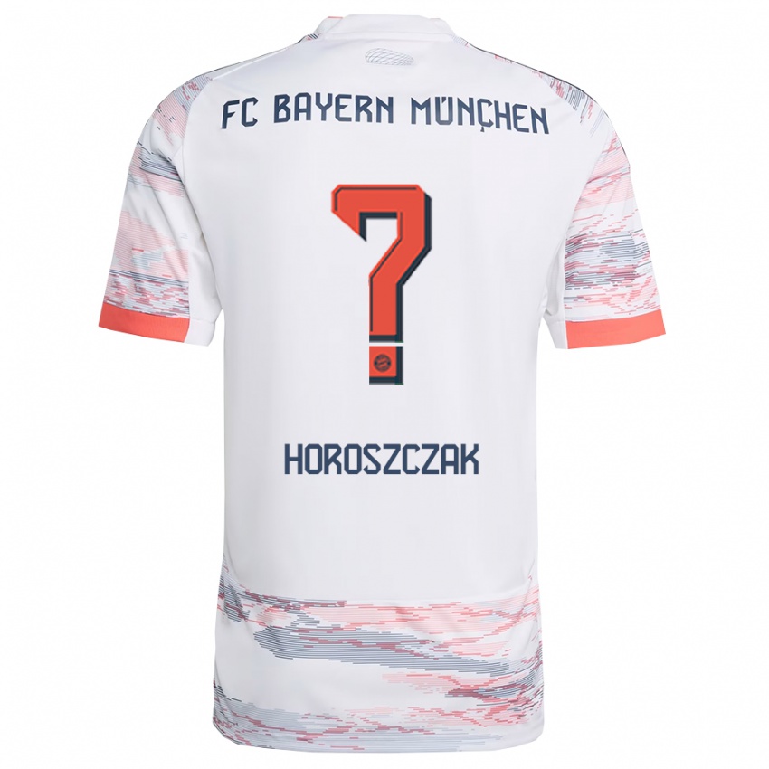 גברים Kuba Horoszczak #0 לבן אפור הרחק ג'רזי 2025/26 חולצה קצרה