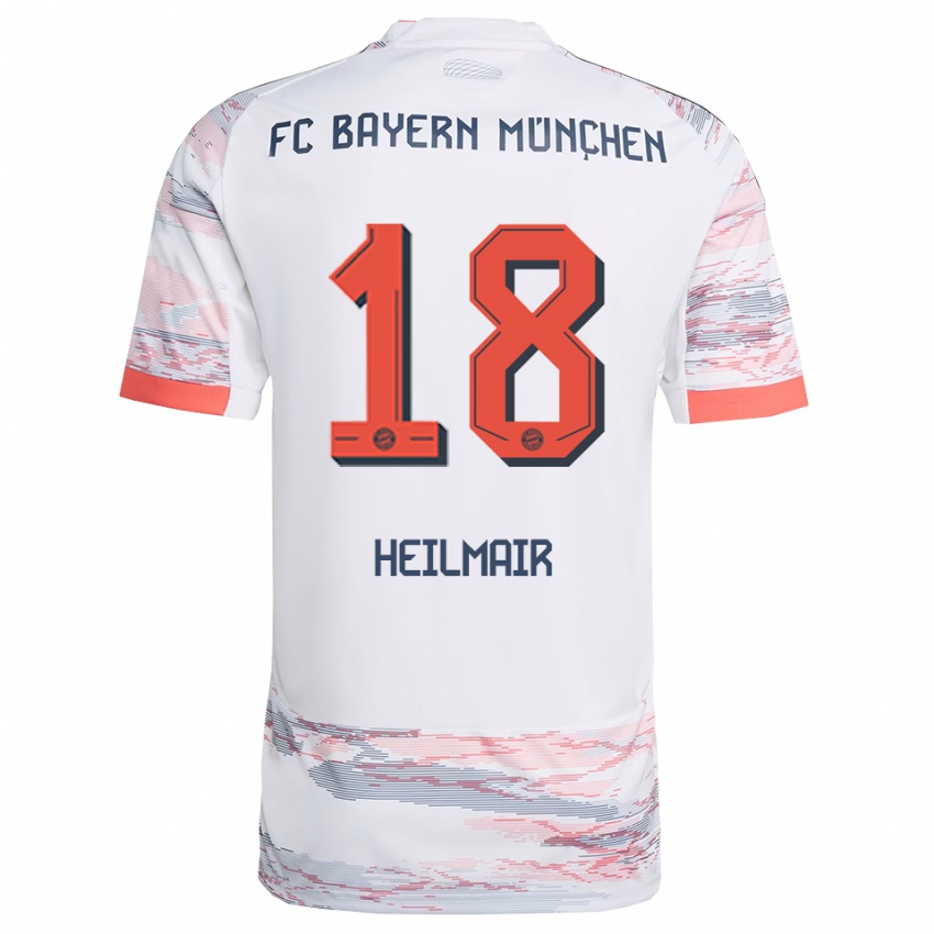 גברים Hannes Heilmair #18 לבן אפור הרחק ג'רזי 2025/26 חולצה קצרה