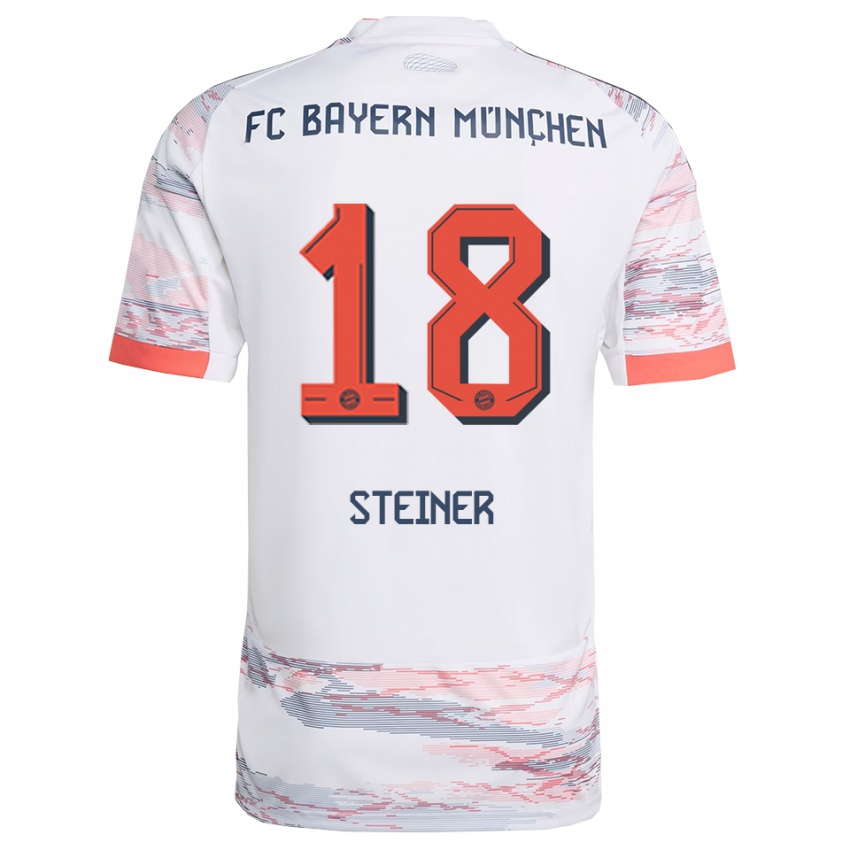 גברים Michael Steiner #18 לבן אפור הרחק ג'רזי 2025/26 חולצה קצרה