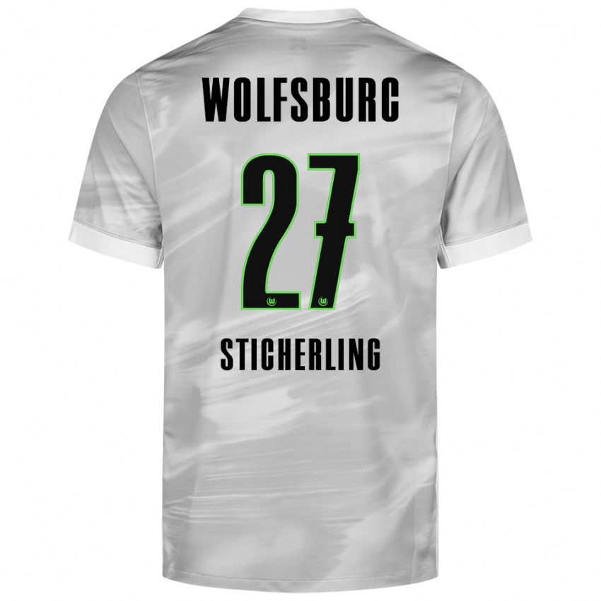 גברים Carl-Anton Sticherling #27 אפור לבן הרחק ג'רזי 2025/26 חולצה קצרה