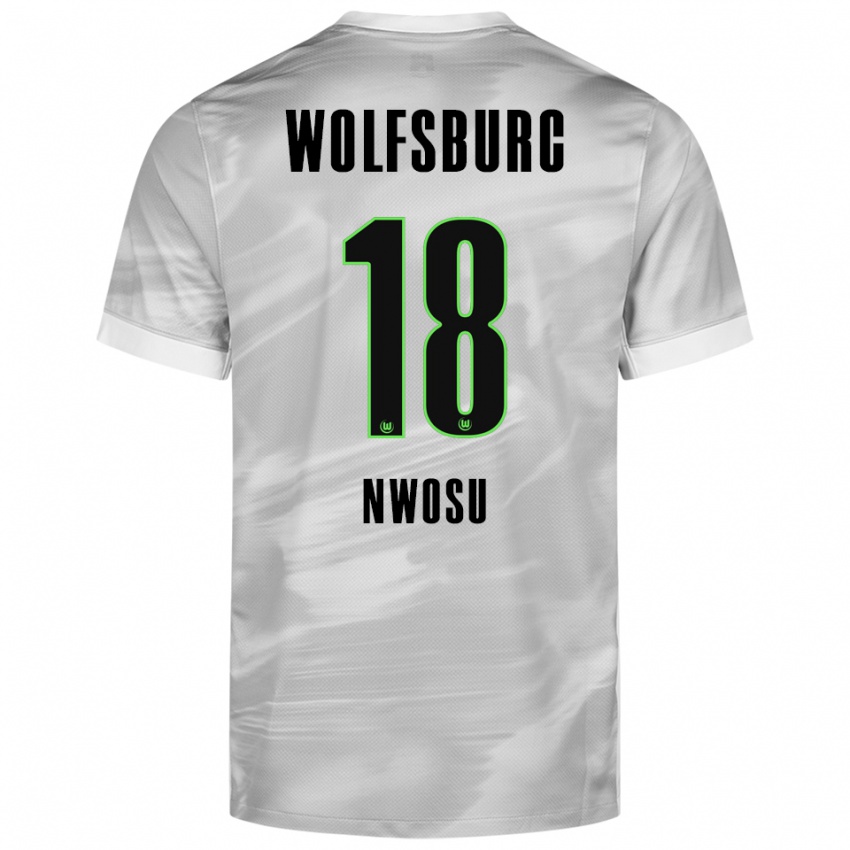 גברים Lewis Nwosu #18 אפור לבן הרחק ג'רזי 2025/26 חולצה קצרה