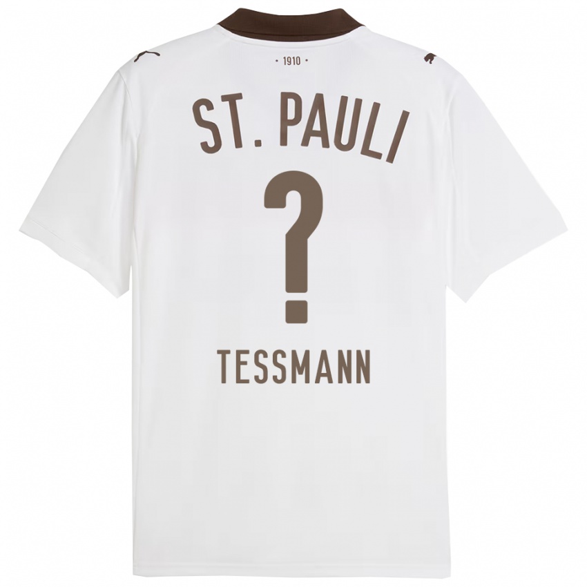 גברים Niklas Teßmann #0 לבן אדום הרחק ג'רזי 2025/26 חולצה קצרה