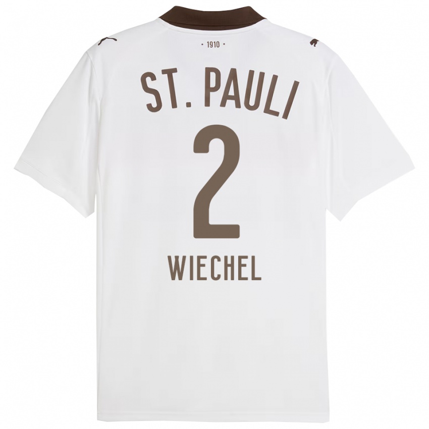 גברים Jan Wiechel #2 לבן אדום הרחק ג'רזי 2025/26 חולצה קצרה