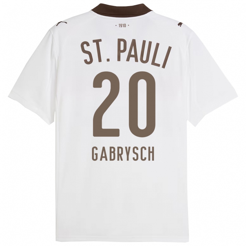 גברים David Gabrysch #20 לבן אדום הרחק ג'רזי 2025/26 חולצה קצרה