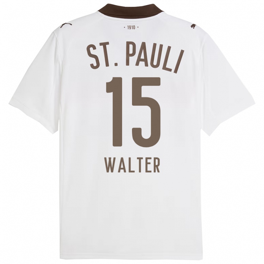 גברים Marcel Walter #15 לבן אדום הרחק ג'רזי 2025/26 חולצה קצרה