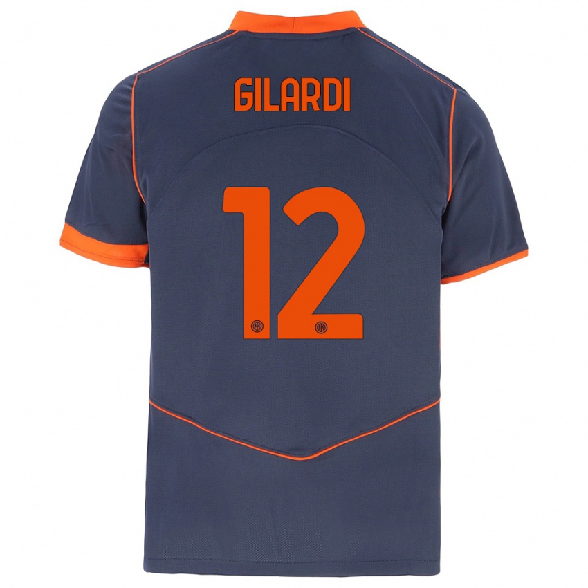 גברים Astrid Gilardi #12 אפור כתום ג'רזי קיט שלישי 2025/26 חולצה קצרה