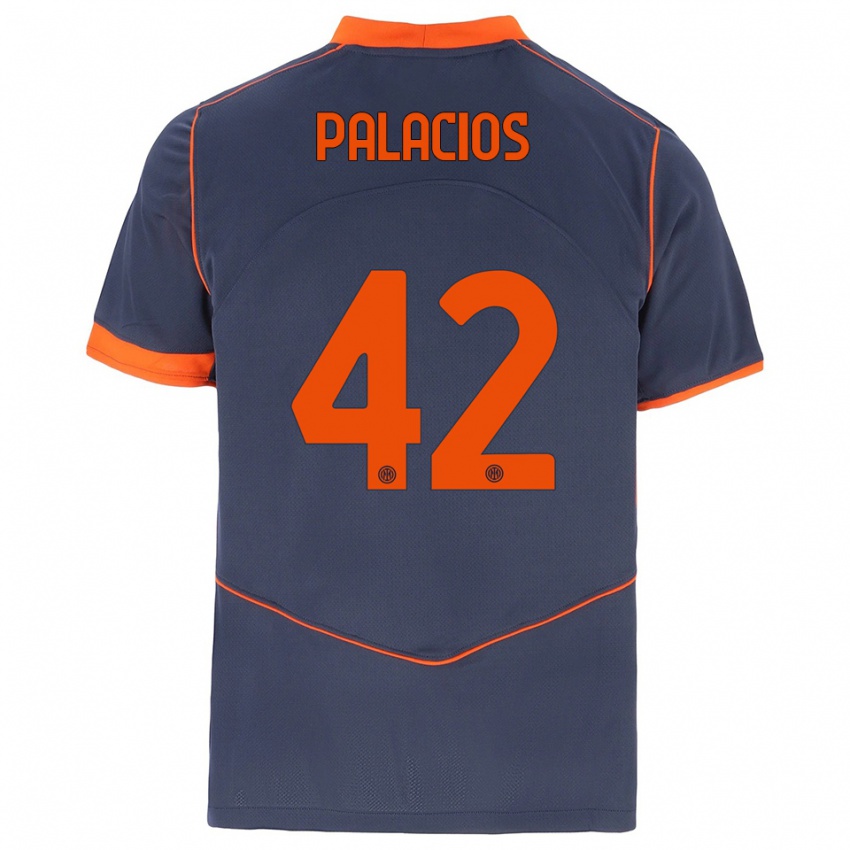 גברים טומאס פלאסיוס #42 אפור כתום ג'רזי קיט שלישי 2025/26 חולצה קצרה