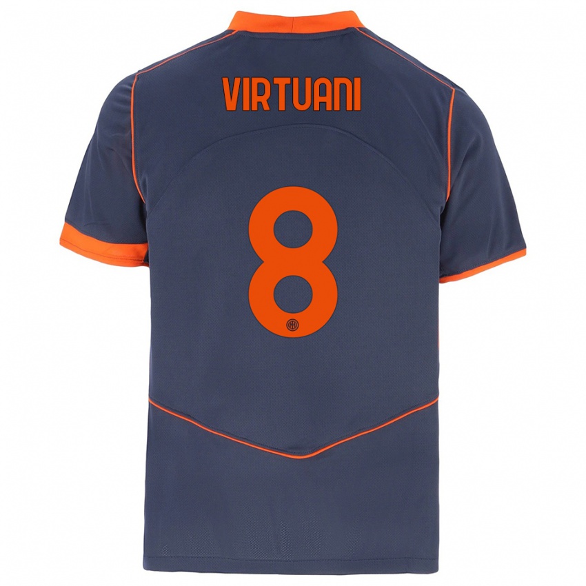 גברים Marco Virtuani #8 אפור כתום ג'רזי קיט שלישי 2025/26 חולצה קצרה