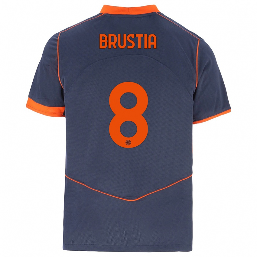 גברים מרטינה ברוסטיה #8 אפור כתום ג'רזי קיט שלישי 2025/26 חולצה קצרה