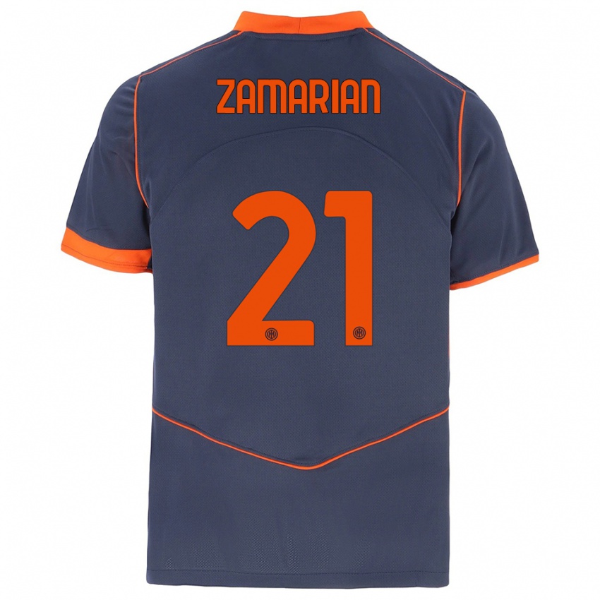 גברים Matteo Zamarian #21 אפור כתום ג'רזי קיט שלישי 2025/26 חולצה קצרה