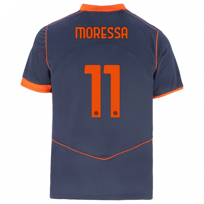 גברים בקווין מור #11 אפור כתום ג'רזי קיט שלישי 2025/26 חולצה קצרה