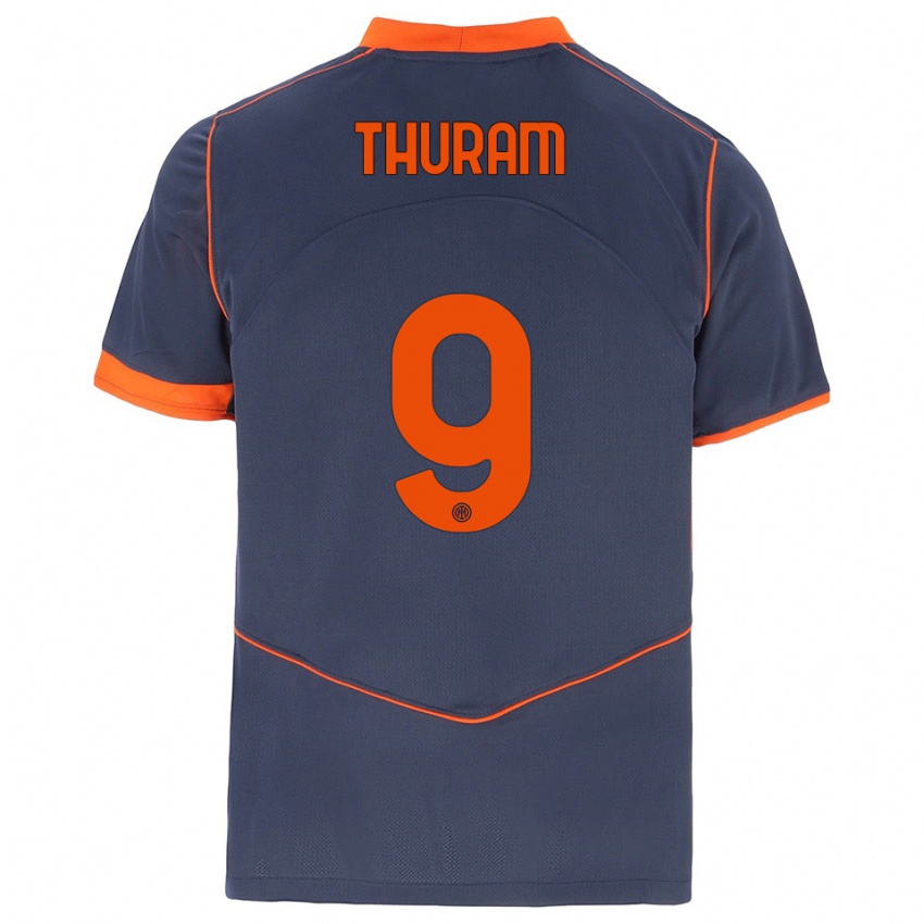 גברים מרקוס תוראם #9 אפור כתום ג'רזי קיט שלישי 2025/26 חולצה קצרה