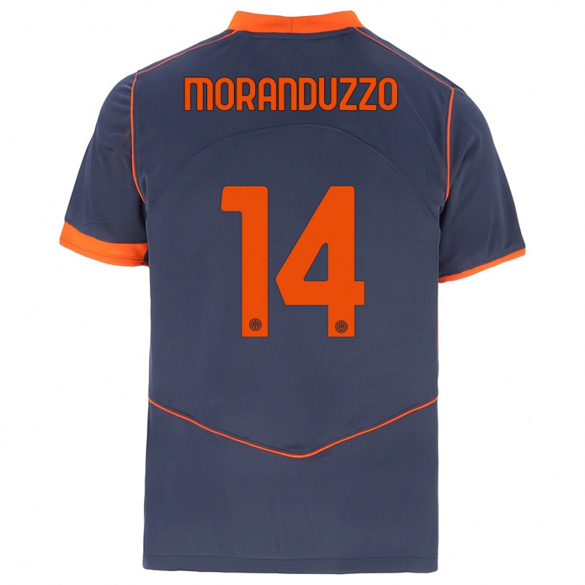 גברים Nicolo Moranduzzo #14 אפור כתום ג'רזי קיט שלישי 2025/26 חולצה קצרה