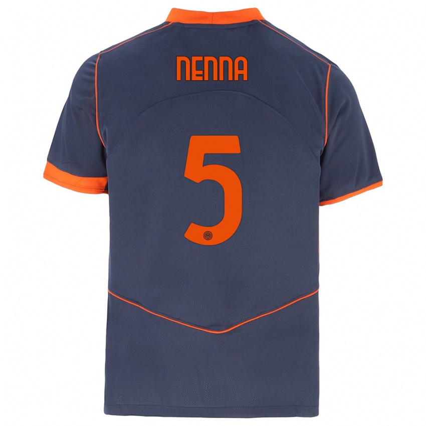 גברים Alessandro Nenna #5 אפור כתום ג'רזי קיט שלישי 2025/26 חולצה קצרה