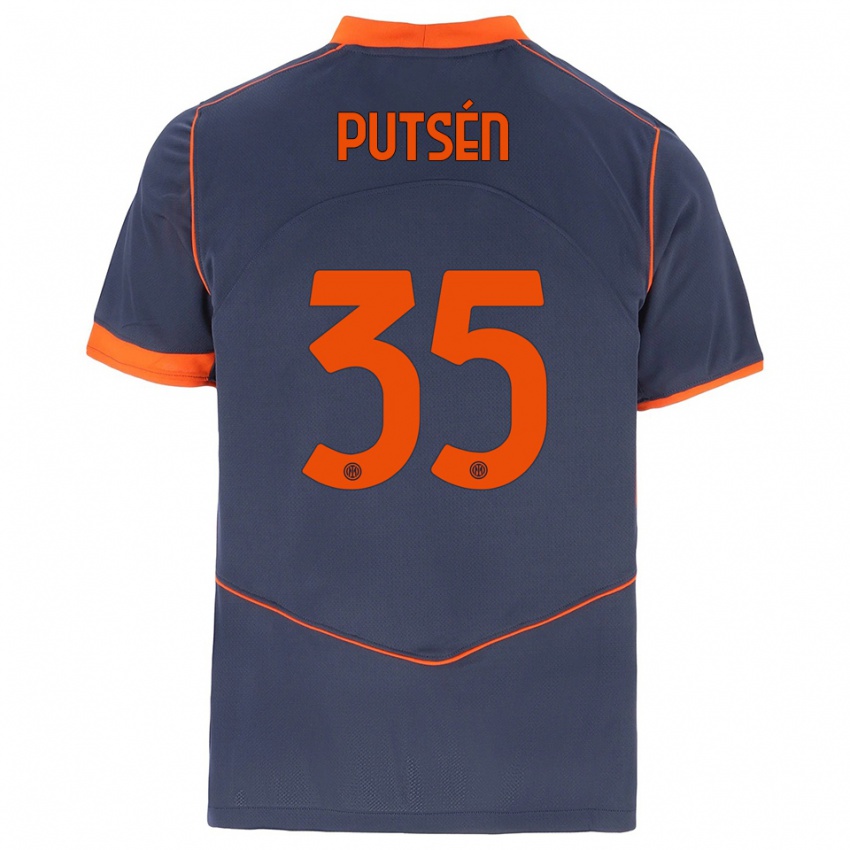 גברים Dino Putsén #35 אפור כתום ג'רזי קיט שלישי 2025/26 חולצה קצרה