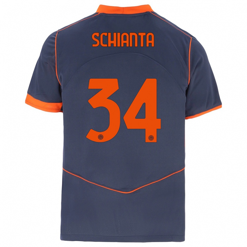 גברים Valentina Schianta #34 אפור כתום ג'רזי קיט שלישי 2025/26 חולצה קצרה