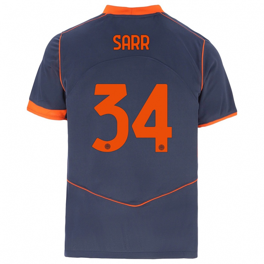 גברים אמאדו סאר #34 אפור כתום ג'רזי קיט שלישי 2025/26 חולצה קצרה