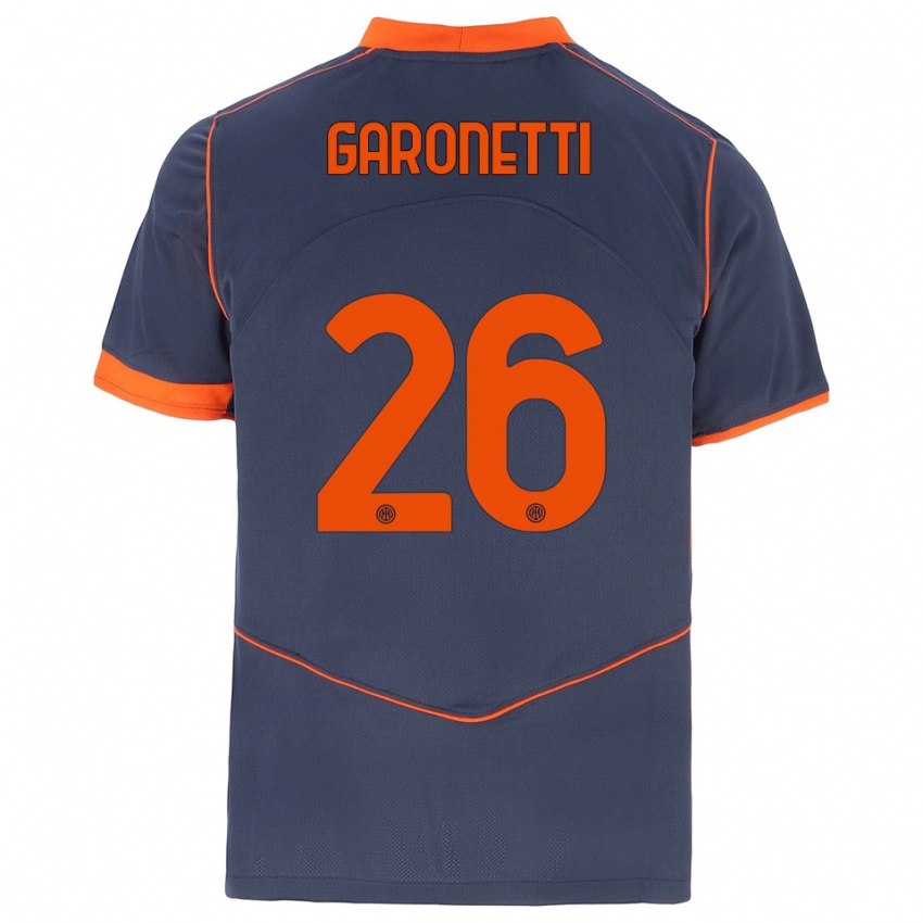 גברים Gabriele Garonetti #26 אפור כתום ג'רזי קיט שלישי 2025/26 חולצה קצרה