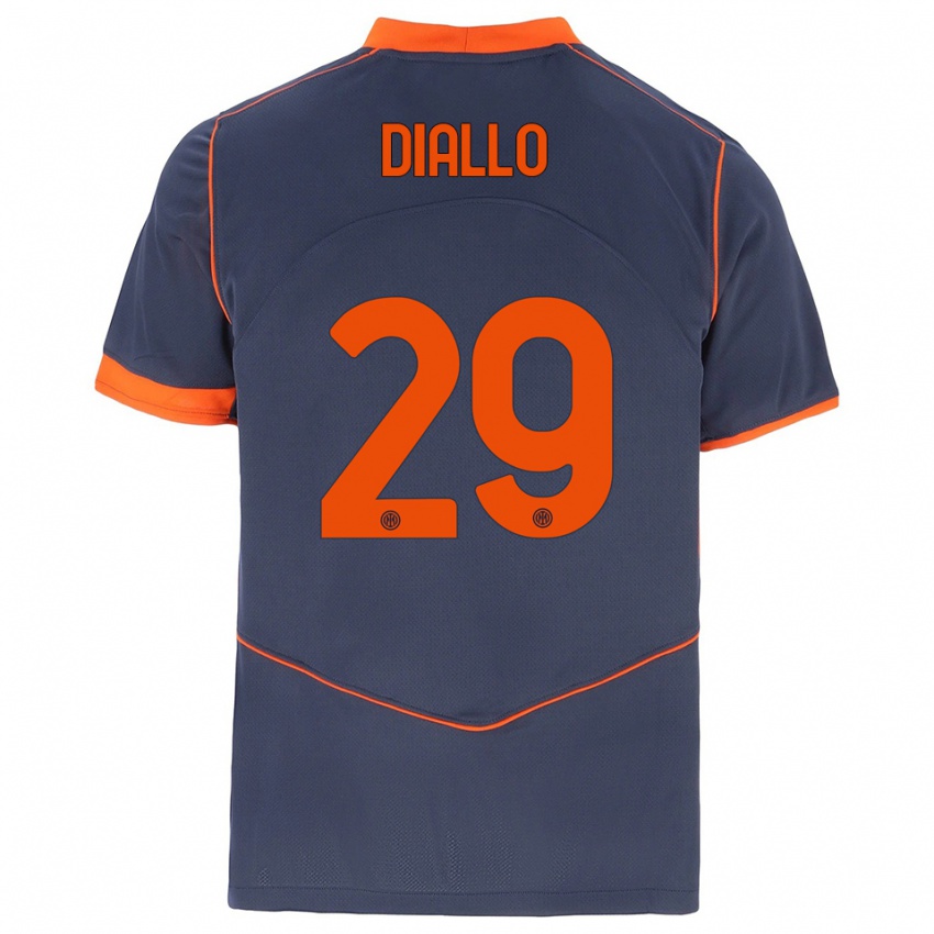 גברים עומאר דיאלו #29 אפור כתום ג'רזי קיט שלישי 2025/26 חולצה קצרה