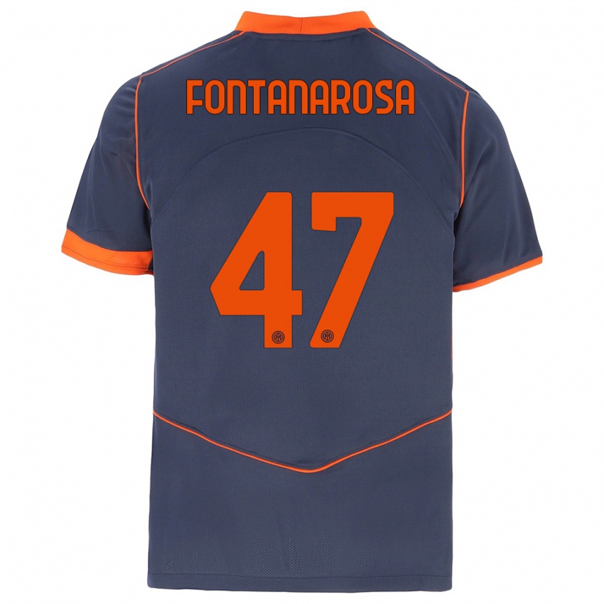 גברים אלסנדרו פונטנרוסה #47 אפור כתום ג'רזי קיט שלישי 2025/26 חולצה קצרה