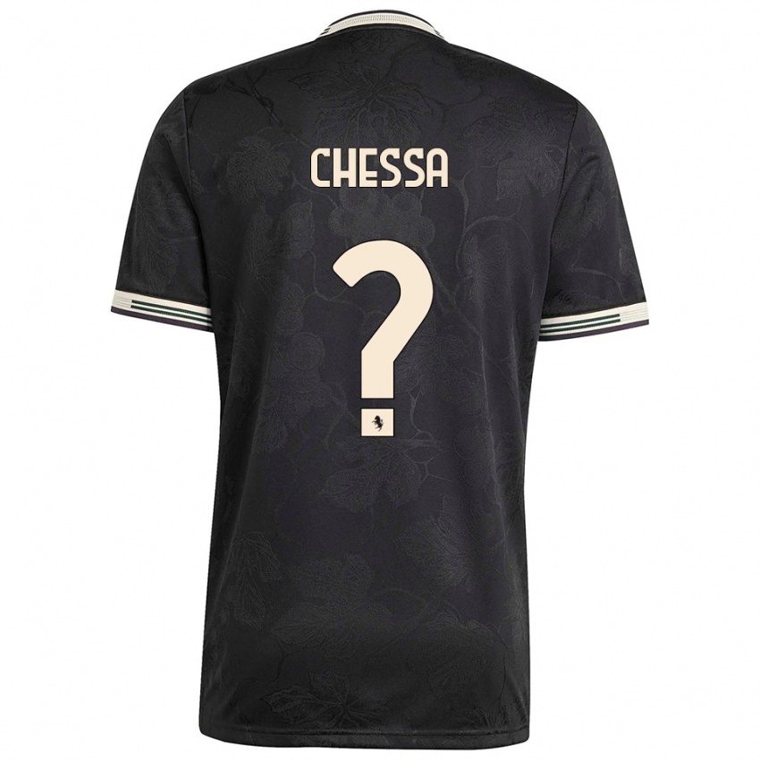 גברים Stefano Chessa #0 שחור לבן ירוק ג'רזי קיט שלישי 2025/26 חולצה קצרה