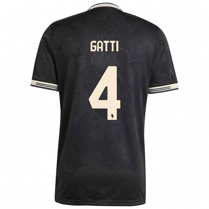 גברים פדריקו גאטי #4 שחור לבן ירוק ג'רזי קיט שלישי 2025/26 חולצה קצרה