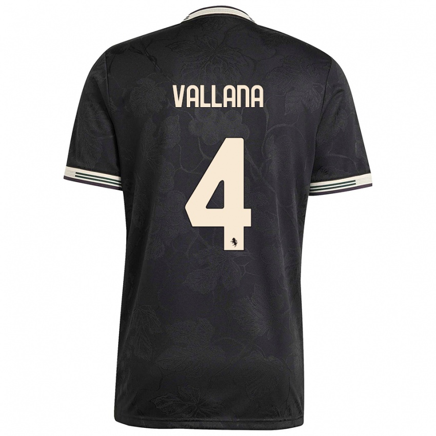 גברים אדוארדו ואלאנה #4 שחור לבן ירוק ג'רזי קיט שלישי 2025/26 חולצה קצרה