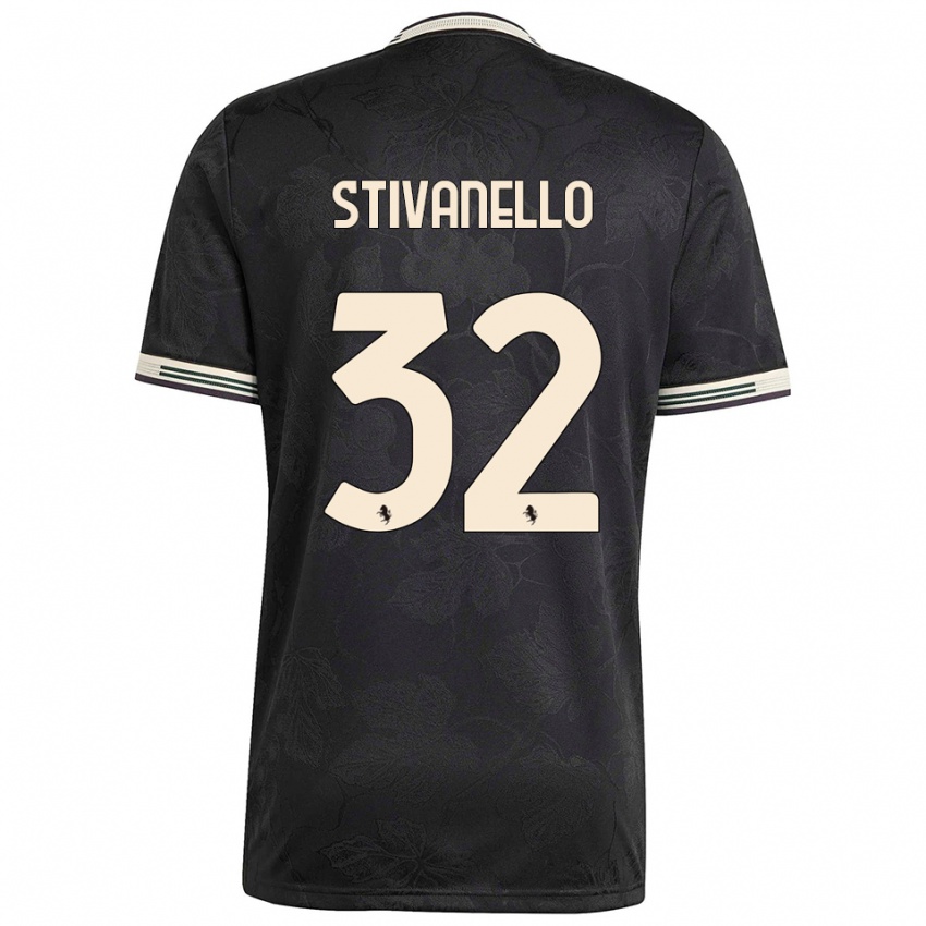 גברים ריקרדו סטיבאנלו #32 שחור לבן ירוק ג'רזי קיט שלישי 2025/26 חולצה קצרה