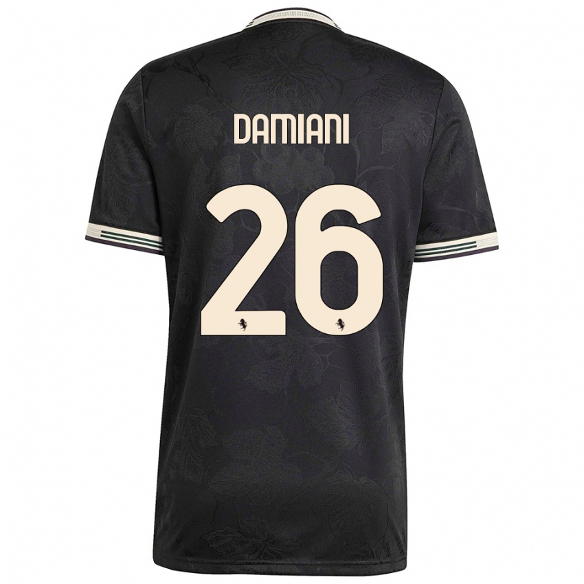 גברים סמואלה דמיאני #26 שחור לבן ירוק ג'רזי קיט שלישי 2025/26 חולצה קצרה