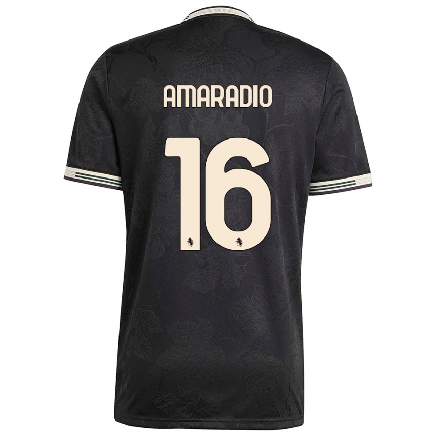 גברים Luca Amaradio #16 שחור לבן ירוק ג'רזי קיט שלישי 2025/26 חולצה קצרה