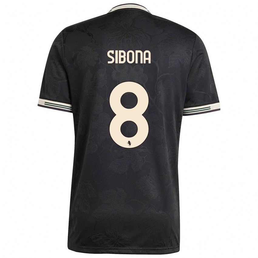 גברים טומאסו סיבונה #8 שחור לבן ירוק ג'רזי קיט שלישי 2025/26 חולצה קצרה
