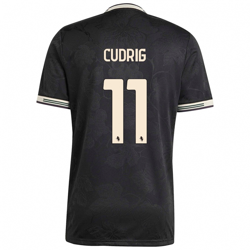 גברים Nicolò Cudrig #11 שחור לבן ירוק ג'רזי קיט שלישי 2025/26 חולצה קצרה